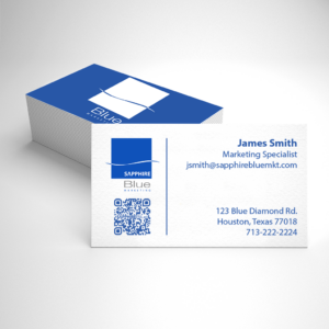 Sapphire Blue Business Card Mock-up